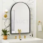 Arched Wall Mirror Bathroom Makeup Mirror Vanity Hallway Black Framed Mirror