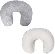 Pro Goleem Nursing Pillow Cover 100% Jersey Cotton 2 Pack Soft Feeding Pillow Slipcover for Breastfeeding Moms Fits Standard Infant Nursing Pillow or Positioner Grey for Boys and Girls