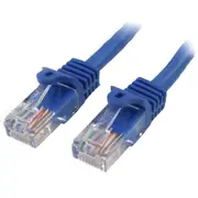 StarTech.com 3 m Blue Cat5e Snagless RJ45 UTP Patch Cable - 3m Patch Cord - First End: 1 x RJ-45 Network - Male - Second End: 1