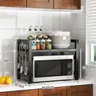 Adjustable 2 Tier Microwave Shelf Oven Storage Rack Stand Cabinet Holder Kitchen