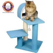 Armarkat Sky Blue 29 Real Wood Cat Tree With Scratcher And Tunnel For Squeez...