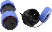 ZBLZGP SP21 2 Pin Waterproof Aviation Circular Connector 30A 12V Power AC DC Φ21mm Outdoor Connector with Cap Panel Mount for BLUETTI AC200MAX AC300 EP500 RV