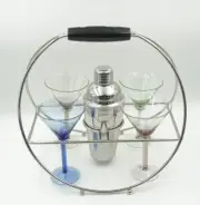 Towle Radius 9 Pc. Martini Set Stir Sticks Martini Stems Shaker & Martini Rack