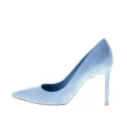 ROBERTO FESTA women shoes Sky blue suede pointy pump Made in Italy heel 9,5 cm