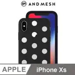 日本ANDMESH QQ圓點雙層防撞保護套-IPHONE XS 黑色