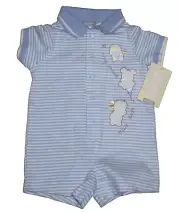 VTG NWT Carters 0-3 Month If They Could Just Stay Little Blue Stripe Romper