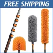 Telescopic 30-Foot Duster Kit - Includes Feather, Cobweb, & Ceiling Fan Cleaners