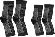 Ipetboom 2 Pairs Open Toe Compression Socks for Sports Breathable Nylon Stockings Antifatigue Moisture Wicking Support for Running Climbing Xl Black