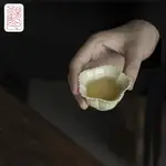 【觀雲】仿宋綠釉花口茶杯功夫茶具家用陶瓷五瓣花喝茶單杯品茗杯小杯【T2-501】