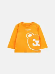 GUESS Orange Bear Print Long Sleeve Top Size: 18M, Cotton