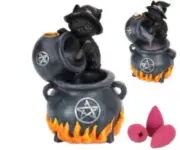 Witches' Cauldron Backflow Smoke Cone Incense Holder BurnerFREE pack of Cones