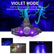 BORUiT Bright RJ-3000 Purple Light Headlamp USB Rechargeable Headlamp Torch Lamp