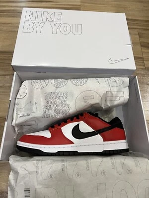 Nike Dunk Low ID By You Chicago J Pack Color Red Sz 8 Men’s / 9.5 Women’s New DS