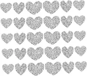 HOODANCOS 30pcs Heart Shape Rhinestone Iron Patches Stylish Glitter Clothing Appliques for Jeans Hats Bags Durable Easy Application Versatile DIY Decor