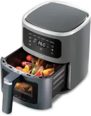 Sur La Table 4.2 Quart Digital Air Fryer with View Window, Quart, Black