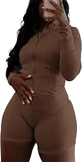 [cu4eve] Work Out Sets Gym For Women Two Piece Outfits Fall Zip Up Sweatshirt And Jogger Yoga Shorts Legging Track Sweat Suits