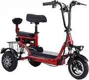 Electric Tricycle Folding Mobility Scooter - Lightweight and Portable Power Scooter with Seat for Adults and Elderly - 440lbs Max Weight Capacity