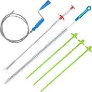 Drain Unclogged Snake Plumbing Tool - 200CM Sewer Toilet Dredge, 60CM Sink Clog Remover, 70CM Hair Clog Tool, 6-in-1