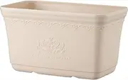 Appleware Planter, Cecil Planter, 320 Type, Ivory, Soil Capacity 2.3 gal (6 L), Depth 7.1 x Width 12.6 x Height 7.1 inches (18 x 32 x 18 cm), Mini Planter, Deep, Planting, Herbs, Pottery Style, Made