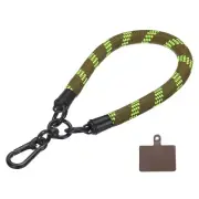 Phone Lanyard Wrist Lanyard with Lanyard Patch Fluorescent Army Green 1 Pack