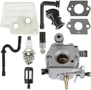 Carburetor A F Carbon Fiber Fuel Line Kit Replacement Fit for S 024 026 MS240 MS260 Chainsaw Lawn Mower Repair Tool Parts
