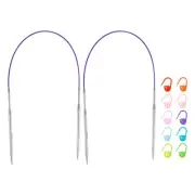 2pcs Knitting Needles Size US 7 Stainless Steel 16" Circular Needle with Markers