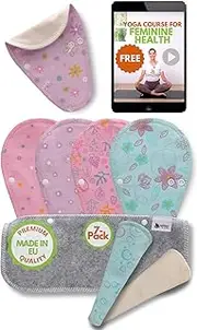 Reusable Panty Liners Thong, 7-Pack SMALL Organic Cotton Washable Panty Liners for Women, Reusable Cloth Pantyliner MADE in EU, Organic Liner with Wings, Sanitary Pad for Daily Usage Vaginal Discharge