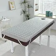 Grey 4cm,70 * 185cm（R）,Portable Massage Table Memory Foam Topper with Breath Hole Soft Comfort -Elastic Bands & Non-Slip-Lash Bed Cushion for Beauty and Massage