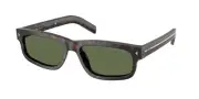 PRADA PR B11S 17N20G Root Tortoise Polar Green Polarized 57 mm Men's Sunglasses