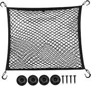 CHICAMPERA 1 Set Elastic Car Trunk Net Multi Functional Cargo Net Pocket for Space Saving Storage Fit for Suvs Vehicles Organizes Luggage Sports Gear Groceries