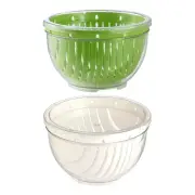 Double Wall Kitchen Vegetable Drainer Bowl Food Cooking Fruit Salad Chopper Bowl