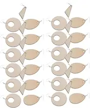 NUOBESTY 1 Set Wooden Blank Earrings Earring Accessories DIY Supplies Bisuteria Materiales Handmade Jewelry Teardrop Earrings DIY Earring Pendants Decorative Pendant Paintable Blank Earring