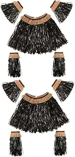 [Generic] 2sets Hawaiian Party Skirt for Women Costume Elastic Leaf Skirt for Tropical Events Luau Celebrations and Stage Comfortable Fit and Realistic Design