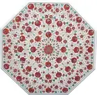 Carnelian Stone Inlay Work Dining Table Top for Home White Marble Office Table