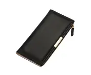 Long wallet with multiple card slots, zipper bag wallet-black