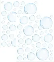 2Pcs Bubble Stickers, 8.7x11.0 Inch PVC Bubble Decorations, Ocean Wall Decals for Kid's Birthday, Mermaid Party, Bath Decor