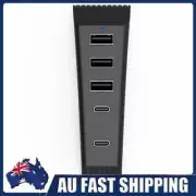 5 Ports USB Hub 3USB + 1 Type C Port+ 1 Type-C for PS 5 Slim Disc&Digital(Black)