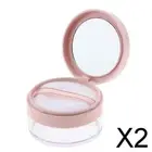 2x Cosmetic Translucent Loose Setting Powder/Finishing Powder Storage Container
