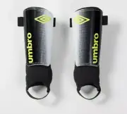 Umbro Duotone Youth Shinguards -Black/White/Lime 4ft2in-5ft- 2/pack