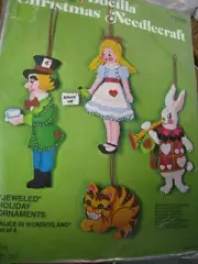 Bucilla Christmas Holiday Felt Applique Ornament Kit, ALICE IN WONDERLAND,3389