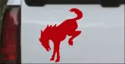 Ford Bronco Horse Car Truck Window Laptop Decal Sticker Red 2X1.6