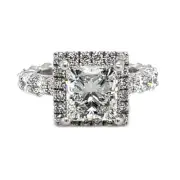 4.00 ct G VS1 IGI Princess Cut Lab Created Diamond Eternity Engagement 14K WG