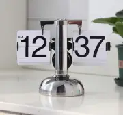 KENJIEY Flip Clock,Retro Down Clock Mechanical Digital Desk White