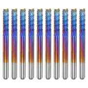 10pcs 1/8" Shank 3mm Tungsten Carbide Blue Coated End Mill CNC Router Bits
