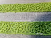 Chartreuse Apple Green Rayon Lace trim Sold by the yard