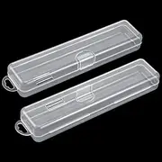 Qianyu 3 Pcs Portable Clear Tongue Scraper Travel Case Transparent Tongue Cleaner Case Tongue Scraper Case Tongue Cleaner Holder Only Toothbrush Carrying Box Plastic Case for Tongue Scraper
