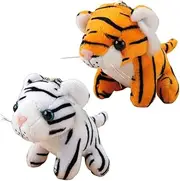 HEALSOPTHY 2Pcs Tiger Shaped Plush Hanging Pendants Plush Keychain Cute Bag Ornaments for Backpacks Adorable Soft Dolls for All Ages for Friends Family