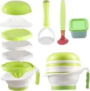 1 Set Baby Food Maker, Food-Grade Baby Mill with Mash Bowl, Hand Masher, Citrus Juicer, Grater, Fruits and Vegetables Puree Maker for Shower Gift