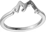 [Generic] Stainless Steel Mountain Style Statement Promise Anniversary Ring