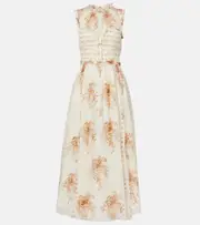 [Ulla Johnson] Ulla Johnson Kasia floral silk-blend maxi dress AU 4 white
